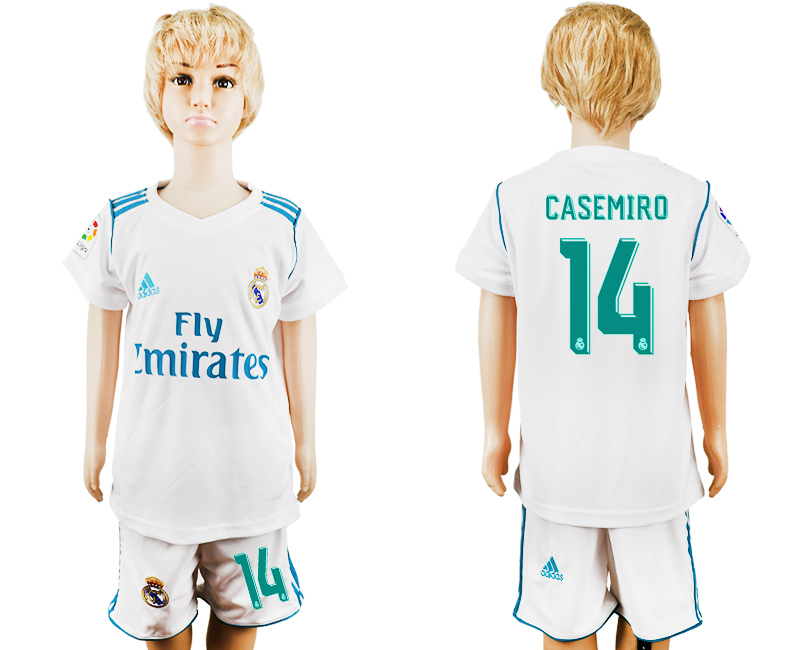 2017-18 Real Madrid 14 CASEMIRO Home Youth Soccer Jersey