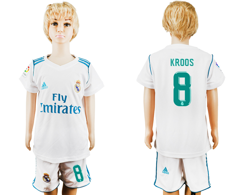 2017-18 Real Madrid 8 KROOS Home Youth Soccer Jersey