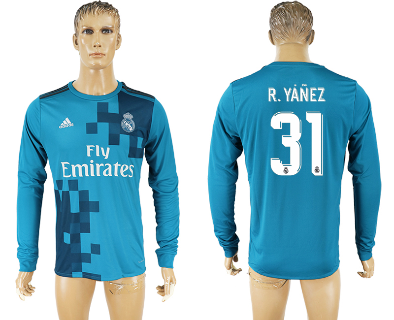 2017-18 Real Madrid 31 R.YANEZ Third Away Long Sleeve Thailand Soccer Jersey