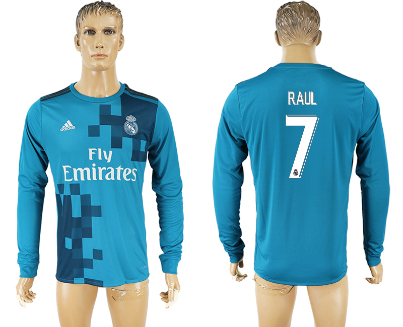 2017-18 Real Madrid 7 RAUL Third Away Long Sleeve Thailand Soccer Jersey