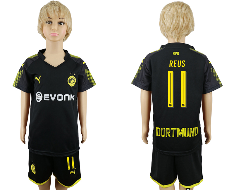 2017-18 Dortmund 11 REUS Away Youth Soccer Jersey