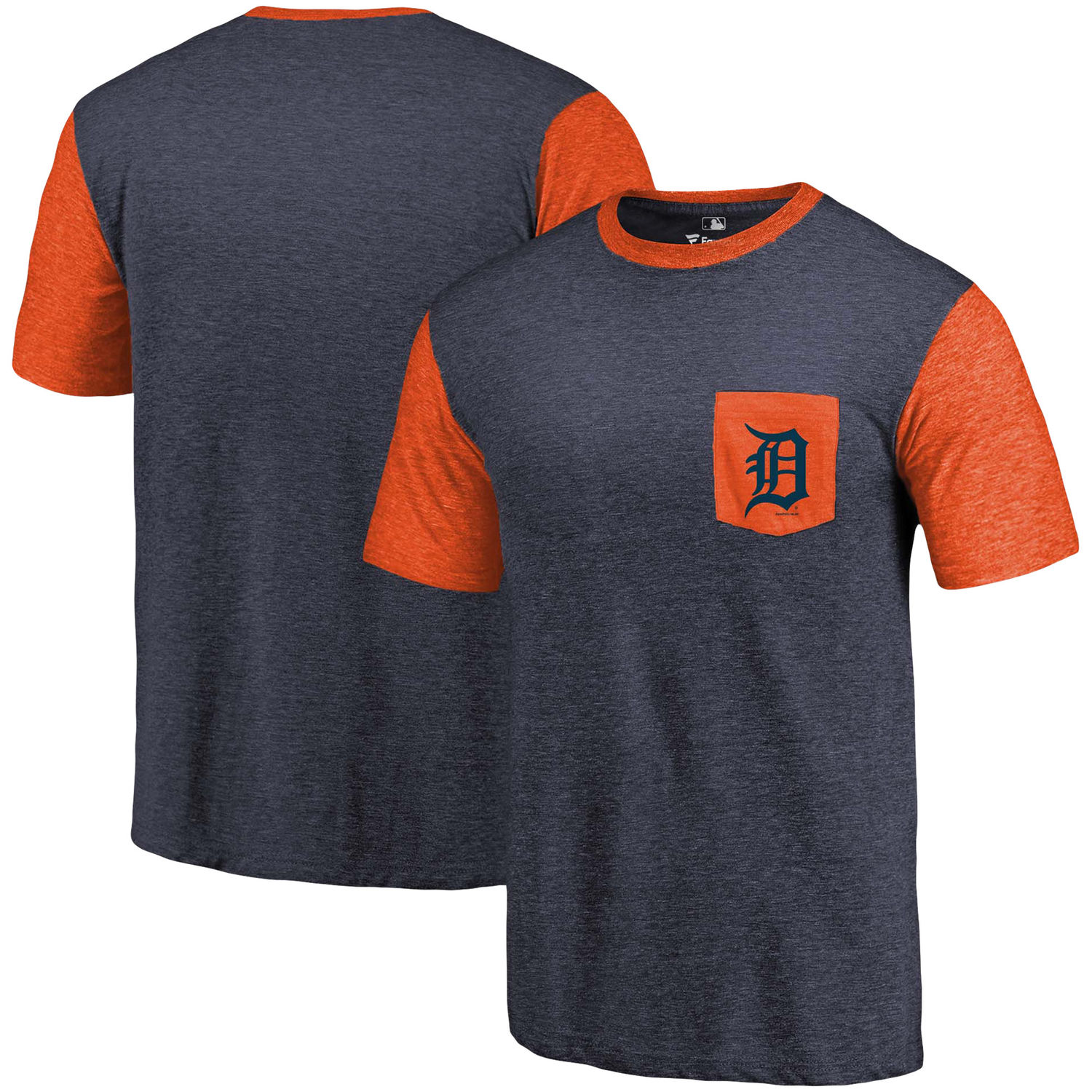 Men's Detroit Tigers Fanatics Branded Navy/Orange Refresh Pocket T-Shirt