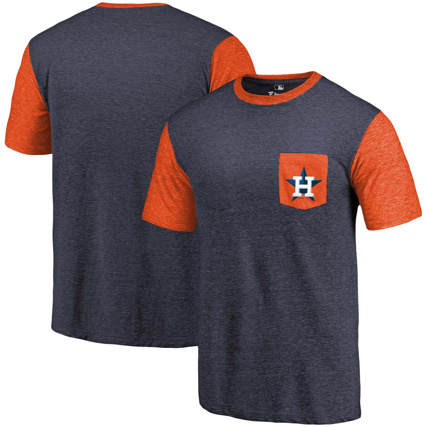 Men's Houston Astros Fanatics Branded Navy/Orange Refresh Pocket T-Shirt