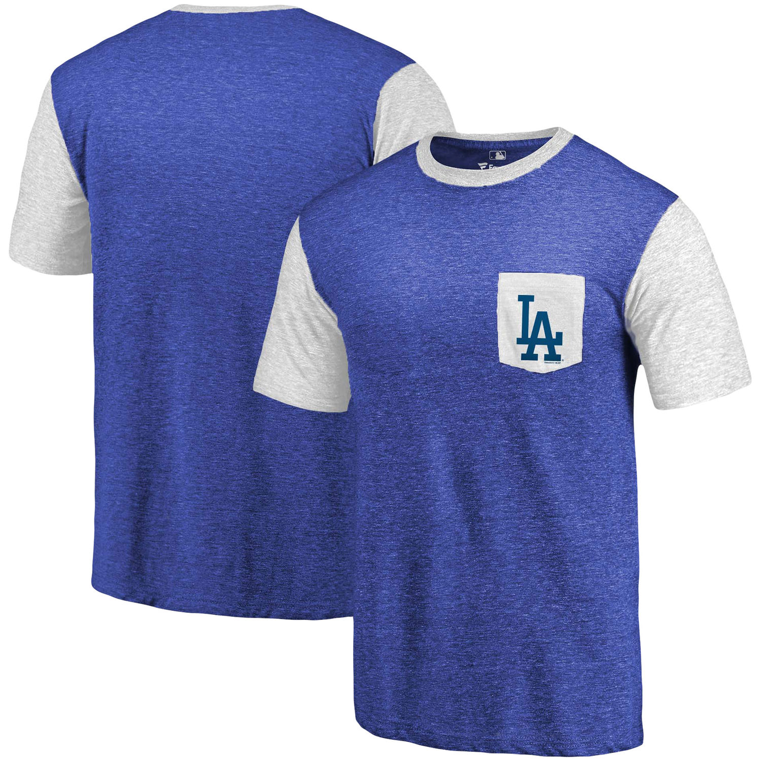 Men's Los Angeles Dodgers Fanatics Branded Royal/White Refresh Pocket T-Shirt
