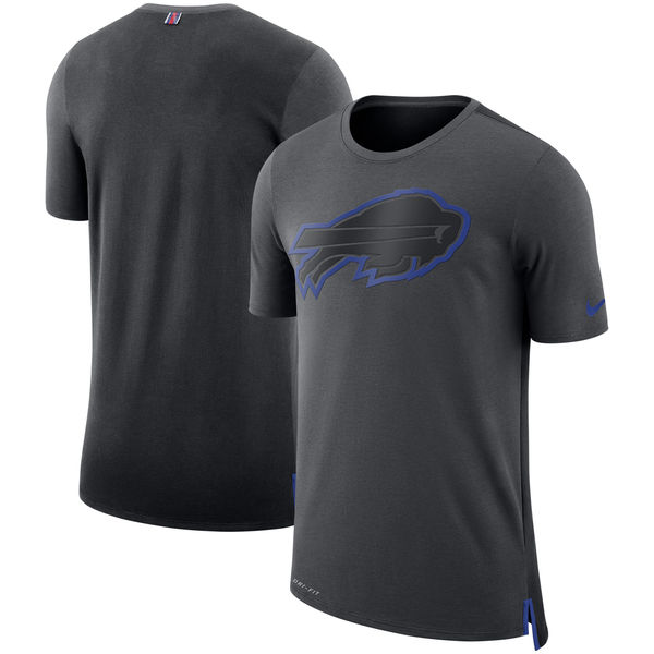 Men's Buffalo Bills Nike Charcoal/Black Sideline Travel Mesh Performance T-Shirt