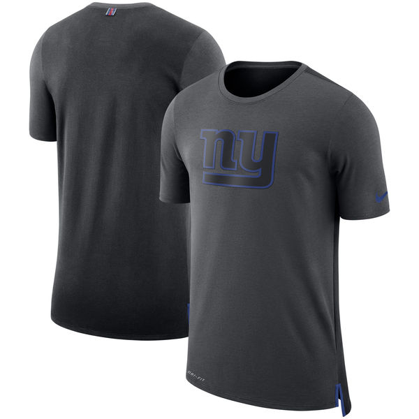 Men's New York Giants Nike Charcoal/Black Sideline Travel Mesh Performance T-Shirt