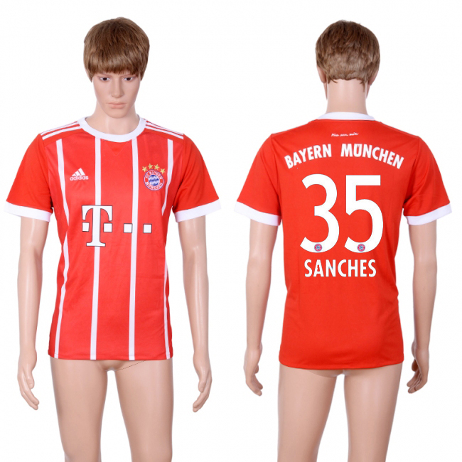 2017-18 Bayern Munich 35 SANCHES Home Soccer Jersey