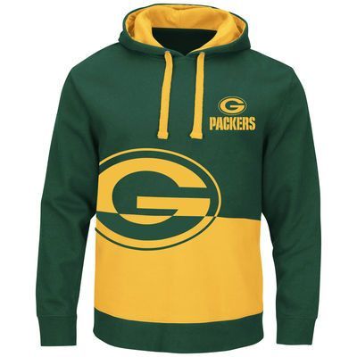 Green Bay Packers Green & Gold Split All Stitched Hooded Sweatshirt