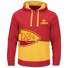 Kansas City Chiefs Red & Gold Split All Stitched Hooded Sweatshirt