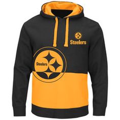 Pittsburgh Steelers Black & Gold Split All Stitched Hooded Sweatshirt