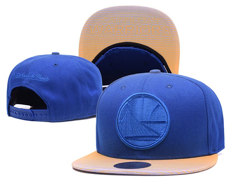 Warriors Team Logo Blue Mitchell & Ness Adjustable Hat GS