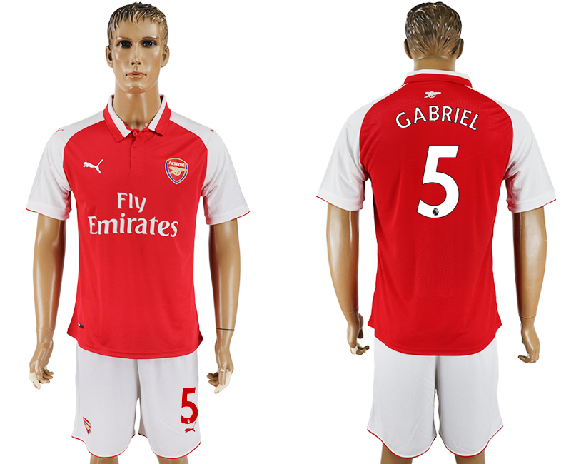 2017-18 Arsenal 5 GABRIEL Home Soccer Jersey