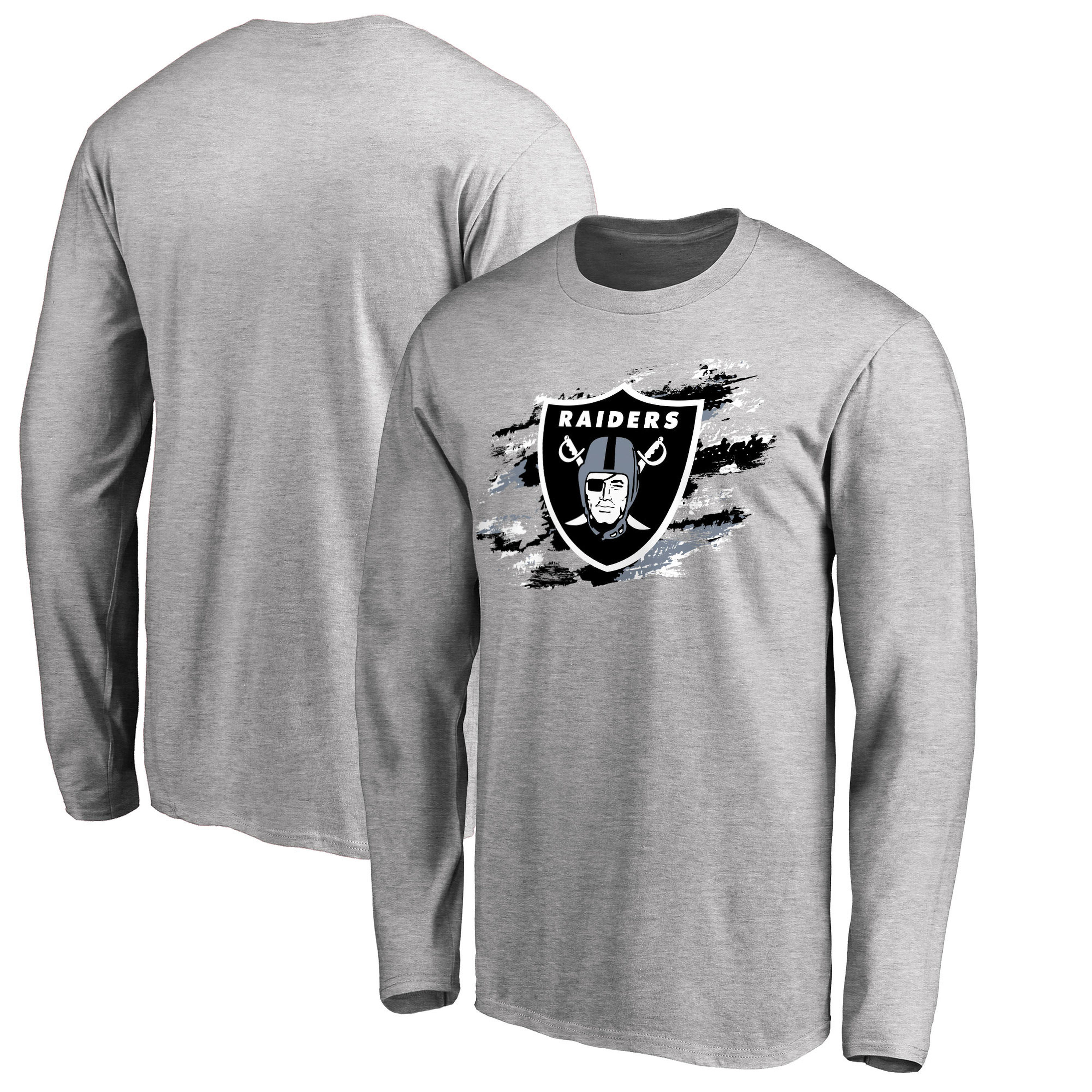 Men's Oakland Raiders NFL Pro Line Ash True Colors Long Sleeve T-Shirt