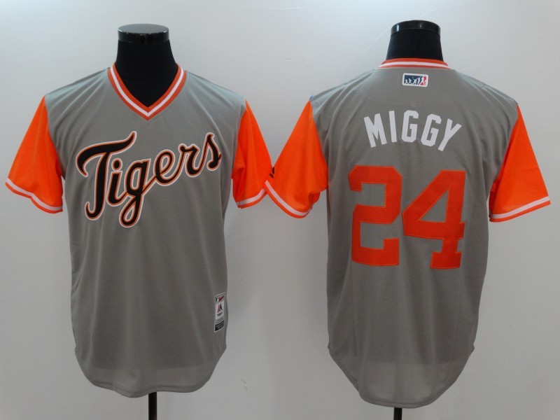 Tigers 24 Miguel Cabrera Miggy Majestic Gray 2017 Players Weekend Jersey