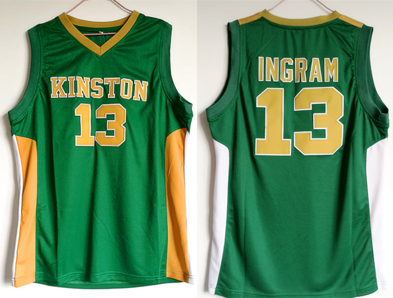 Kingston 13 Brandon Ingram Green High Scool Basketball Jersey