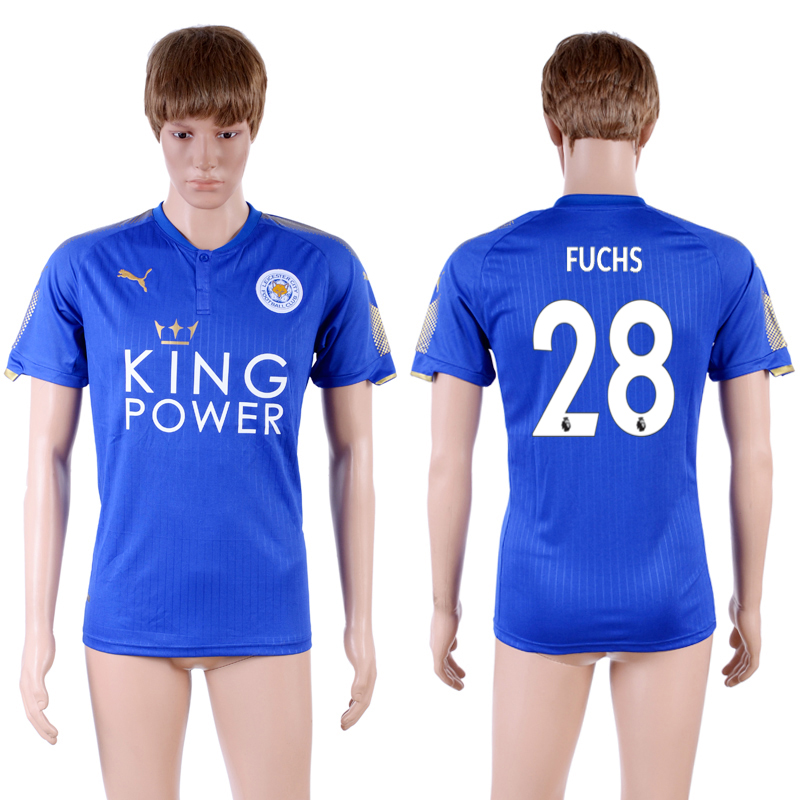 2017-18 Leicester City 28 FUCHS Home Thailand Soccer Jersey
