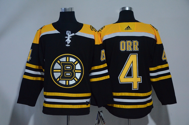 Bruins 4 Bobby Orr Black Adidas Jersey