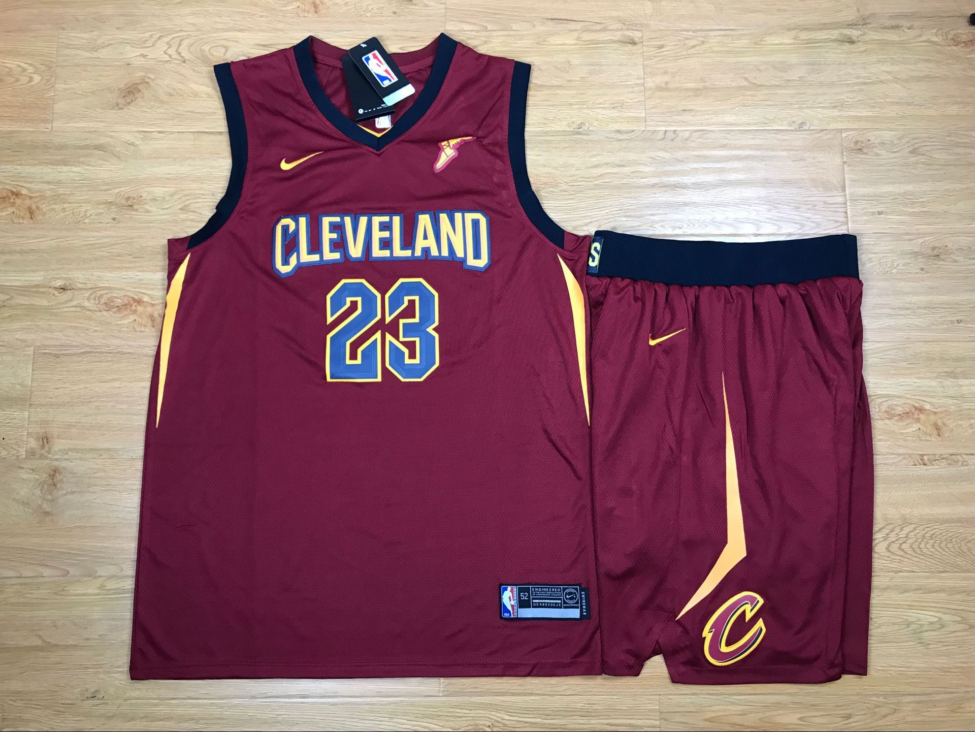 Cavaliers 23 Lebron James Red Nike Swingman Jersey(With Shorts)