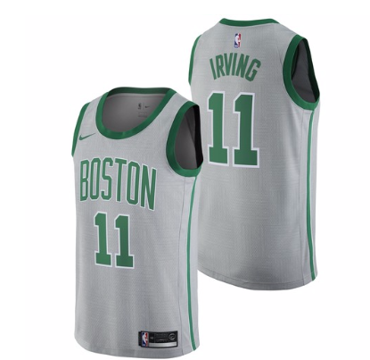 Celtics 11 Kyrie Irving Gray Nike City Edition Swingman Jersey