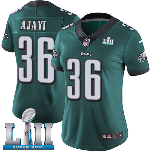 Nike Eagles 36 Jay Ajayi Green Women 2018 Super Bowl LII Vapor Untouchable Player Limited Jersey