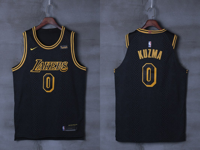 Lakers 0 Kyle Kuzma Black City Edition Nike Authentic Jersey