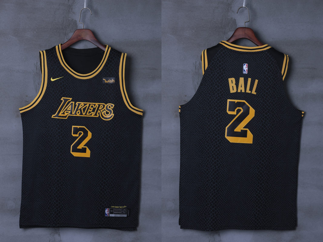 Lakers 2 Lonzo Ball Black City Edition Nike Authentic Jersey