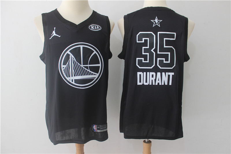 Warriors 35 Kevin Durant Black 2018 All-Star Game Swingman Jersey