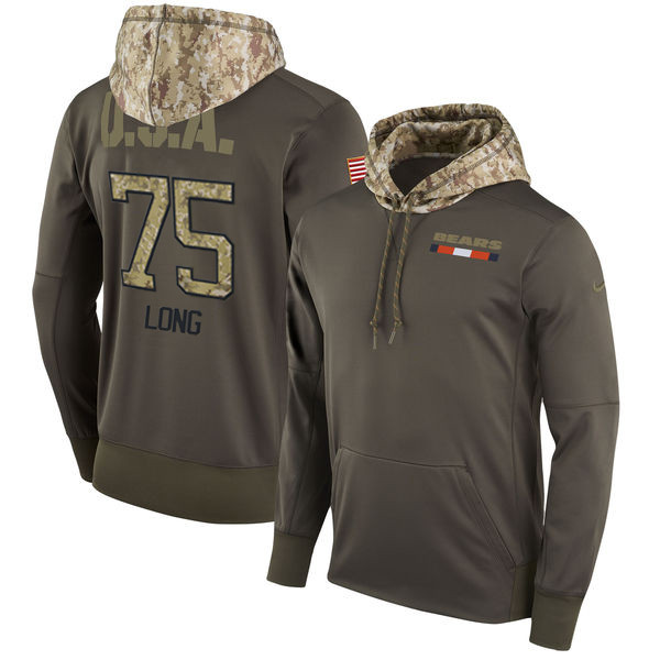 Nike Bears 75 Kyle Long Olive Salute To Service Pullover Hoodie