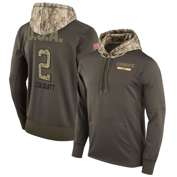 Nike Chiefs 2 Dustin Colquitt Olive Salute To Service Pullover Hoodie