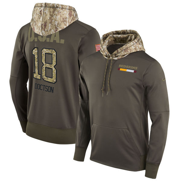Nike Redskins 18 Josh Doctson Olive Salute To Service Pullover Hoodie