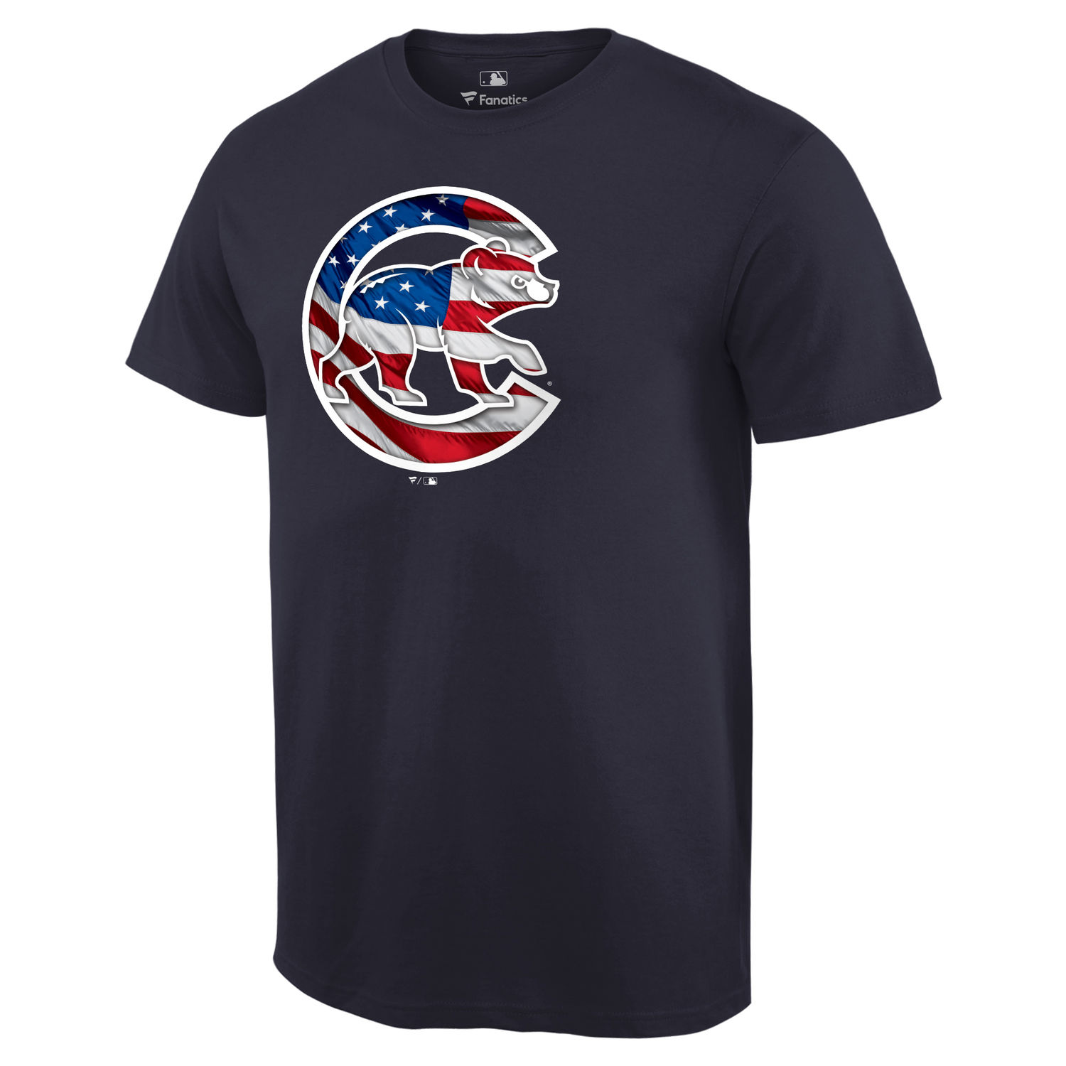 Men's Chicago Cubs Navy Banner Wave T Shirt