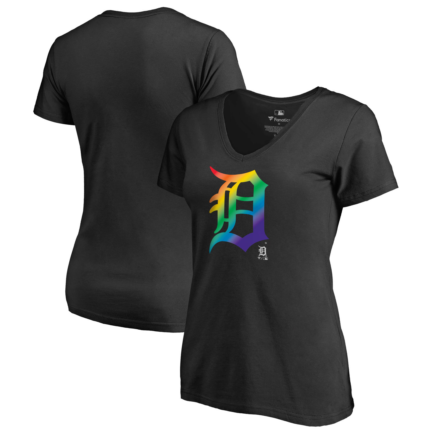 Women's Detroit Tigers Fanatics Branded Black Big & Tall Pride T Shirt