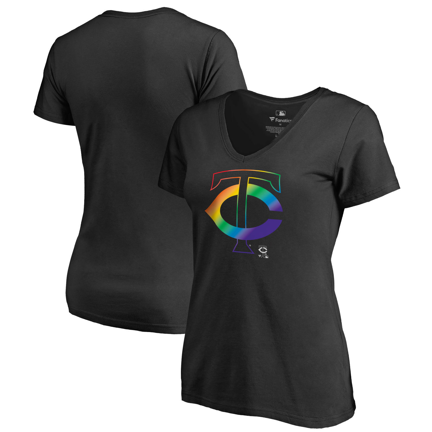 Women's Minnesota Twins Fanatics Branded Black Big & Tall Pride T Shirt