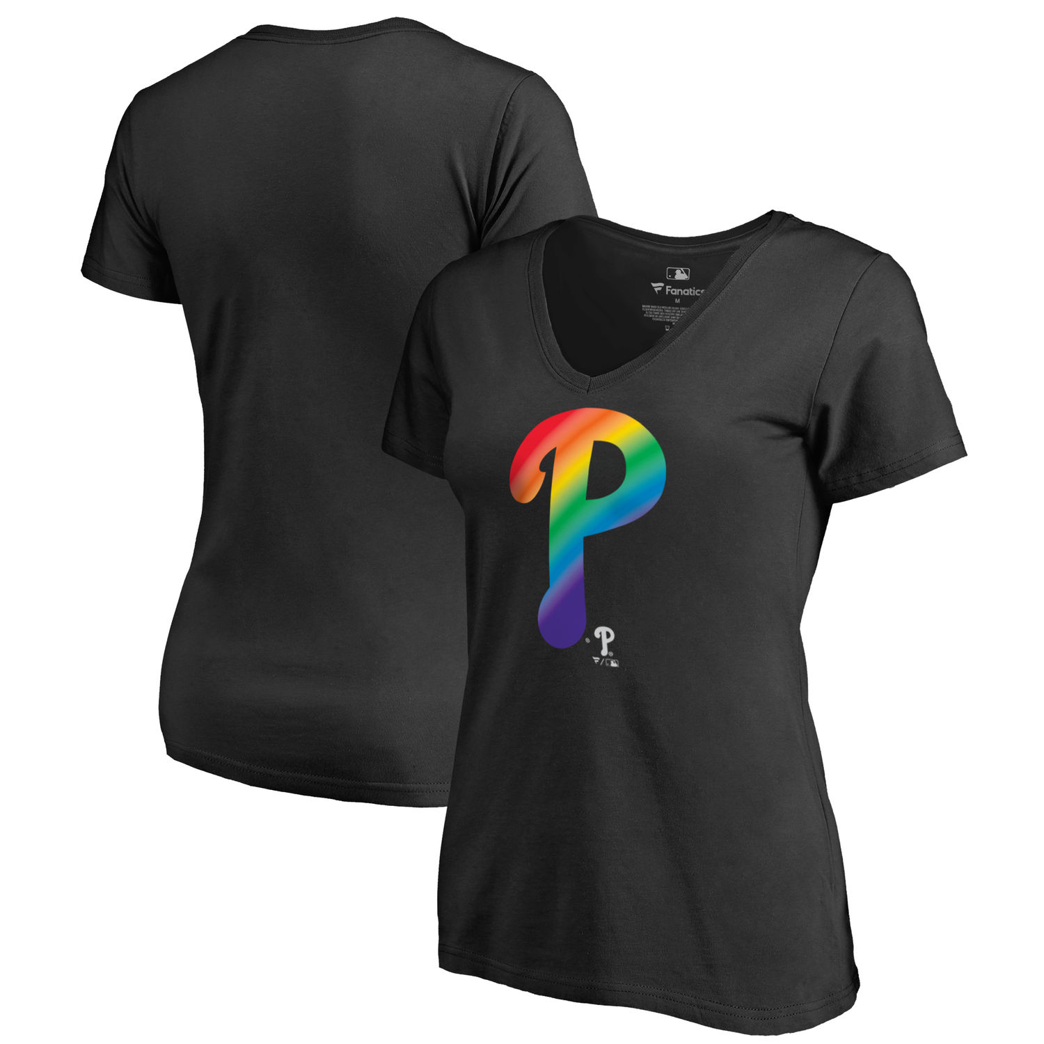 Women's Philadelphia Phillies Fanatics Branded Pride Black T Shirt