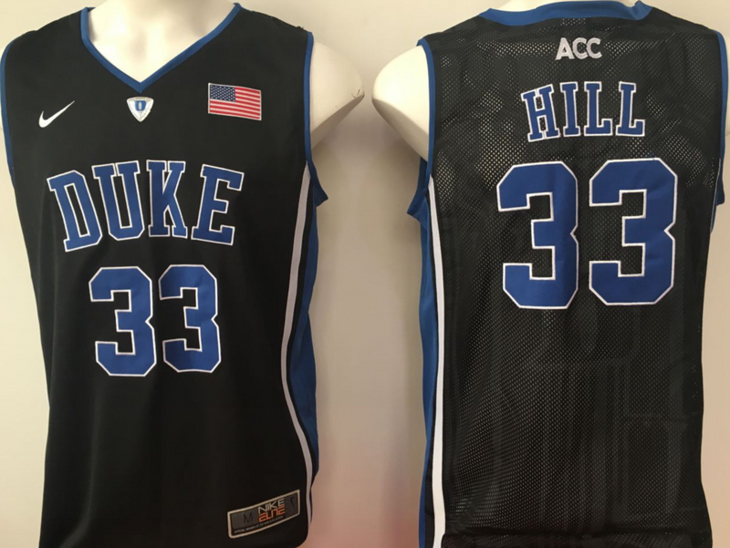 Duke Blue Devils 33 Grant Hill Black College Basketball Jersey