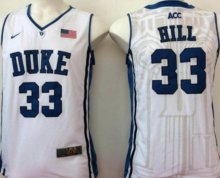 Duke Blue Devils 33 Grant Hill White College Basketball Jersey