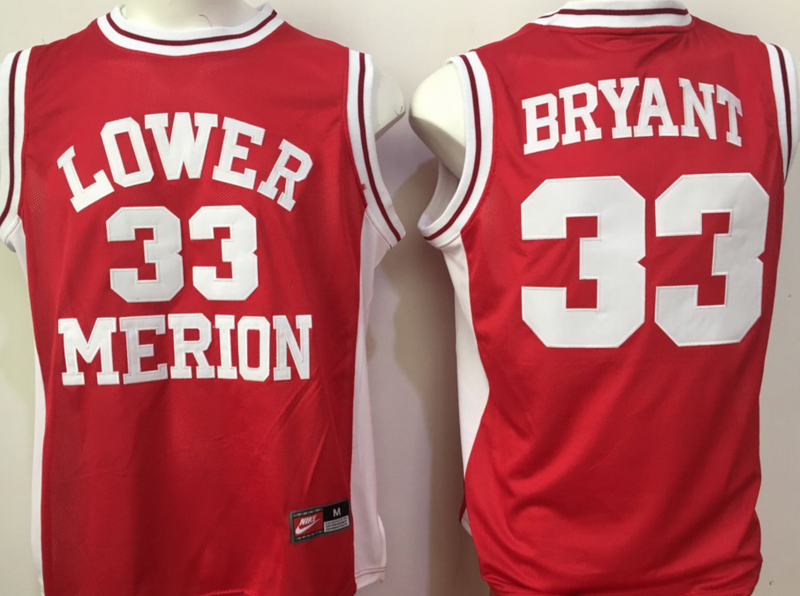 Lower Merion Aces 33 Kobe Bryant Red College Basketball Jersey