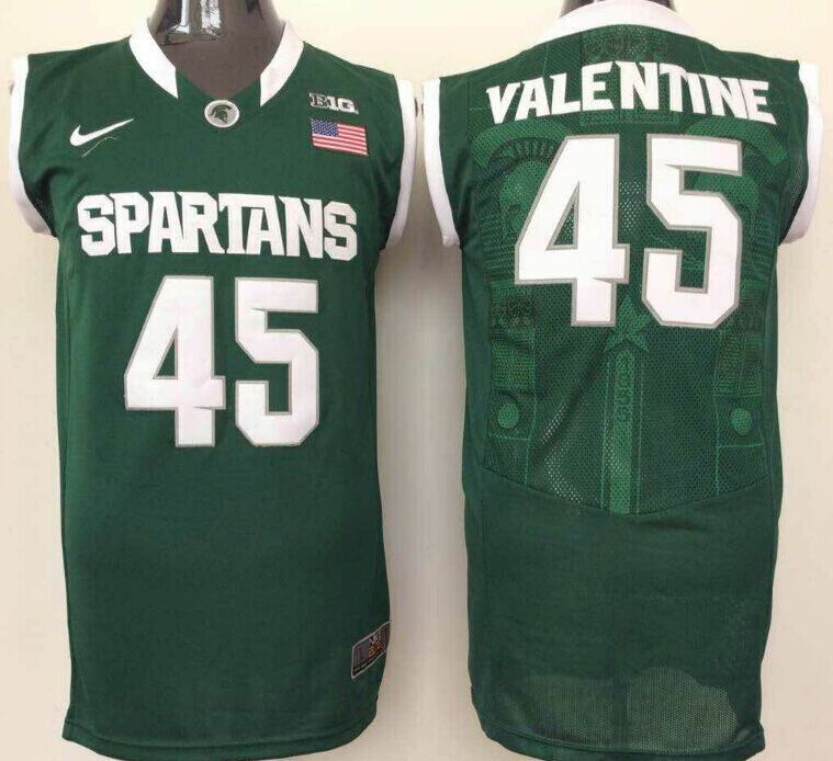 Michigan State Spartans 45 Denzel Valentine Green College Basketball Jersey
