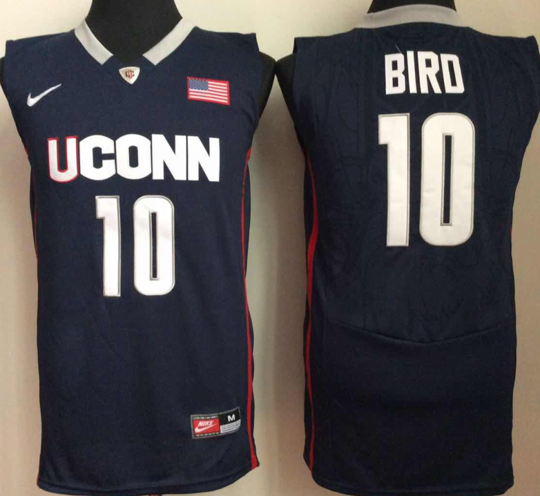 UConn Huskies 10 Sue Bird Navy College Basketball Jersey