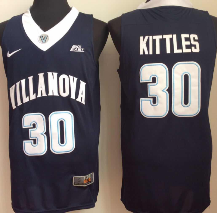 Villanova Wildcats 30 Kerry Kittles Navy College Basketball Jersey