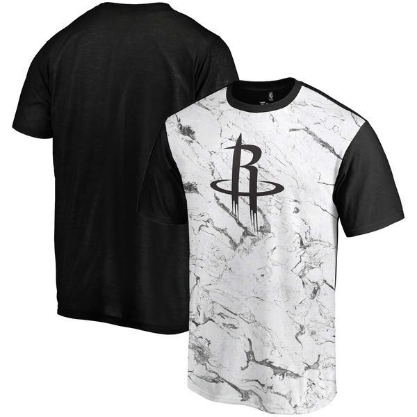 Houston Rockets Marble Sublimated T Shirt White Black