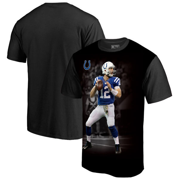 Indianapolis Colts Andrew Luck NFL Pro Line by Fanatics Branded NFL Player Sublimated Graphic T Shirt Black