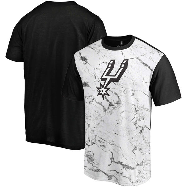 San Antonio Spurs Marble Sublimated T Shirt White Black