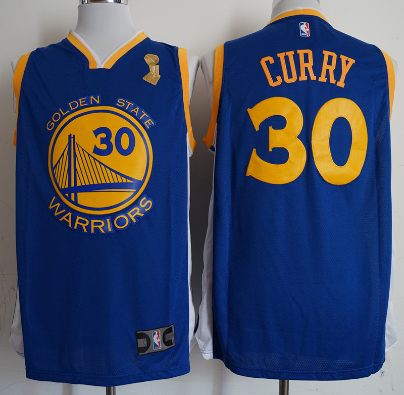 Warriors 30 Stephen Curry Blue 2018 NBA Champions Nike Swingman Jersey