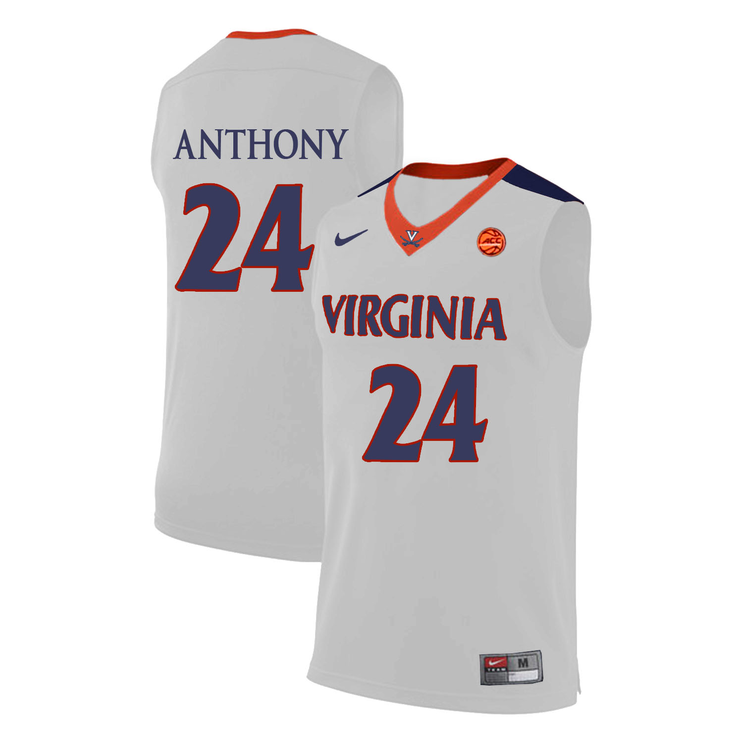 Virginia Cavaliers 24 Marco Anthony White College Basketball Jersey