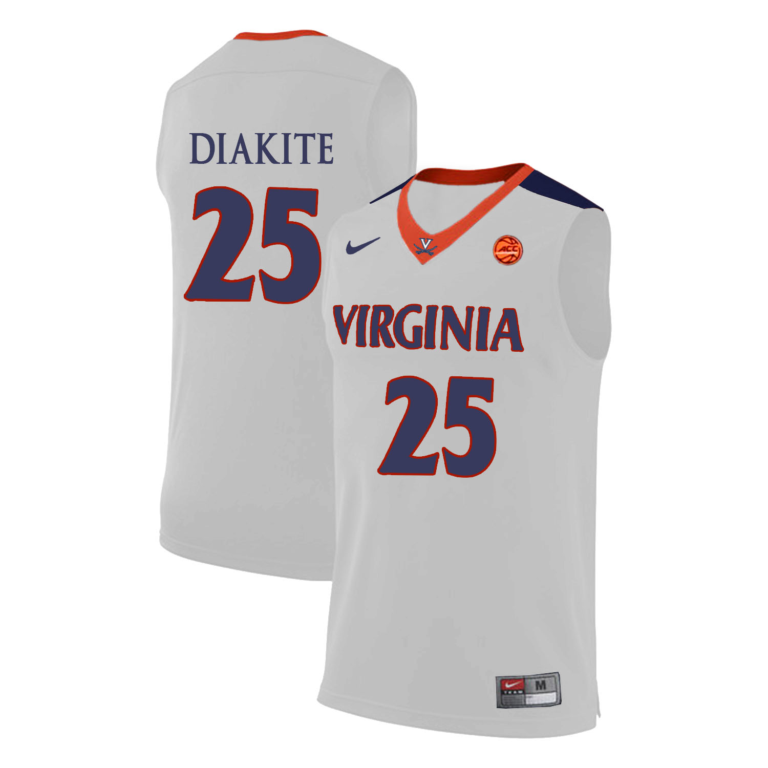Virginia Cavaliers 25 Mamadi Diakite White College Basketball Jersey