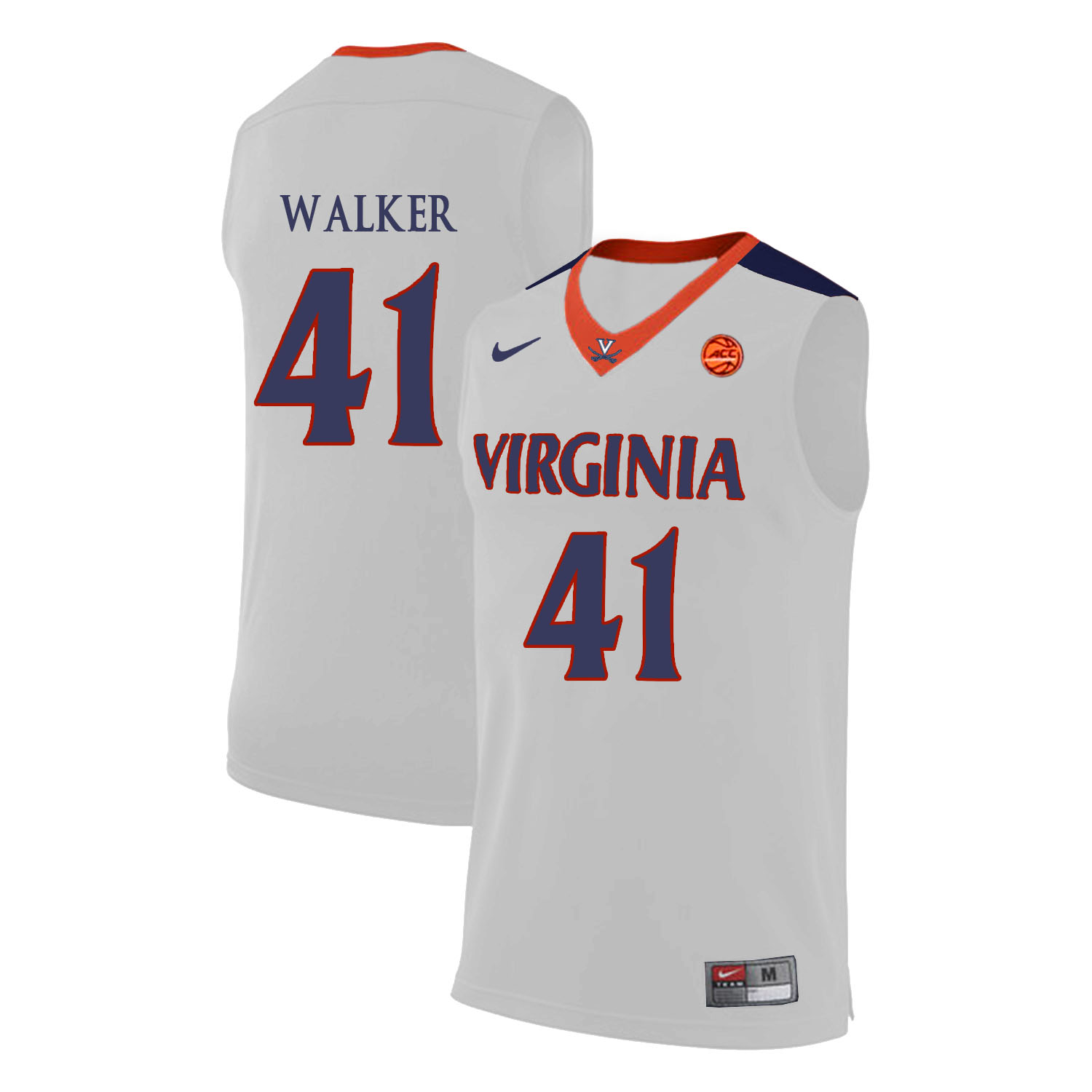 Virginia Cavaliers 41 Wally Walker White College Basketball Jersey