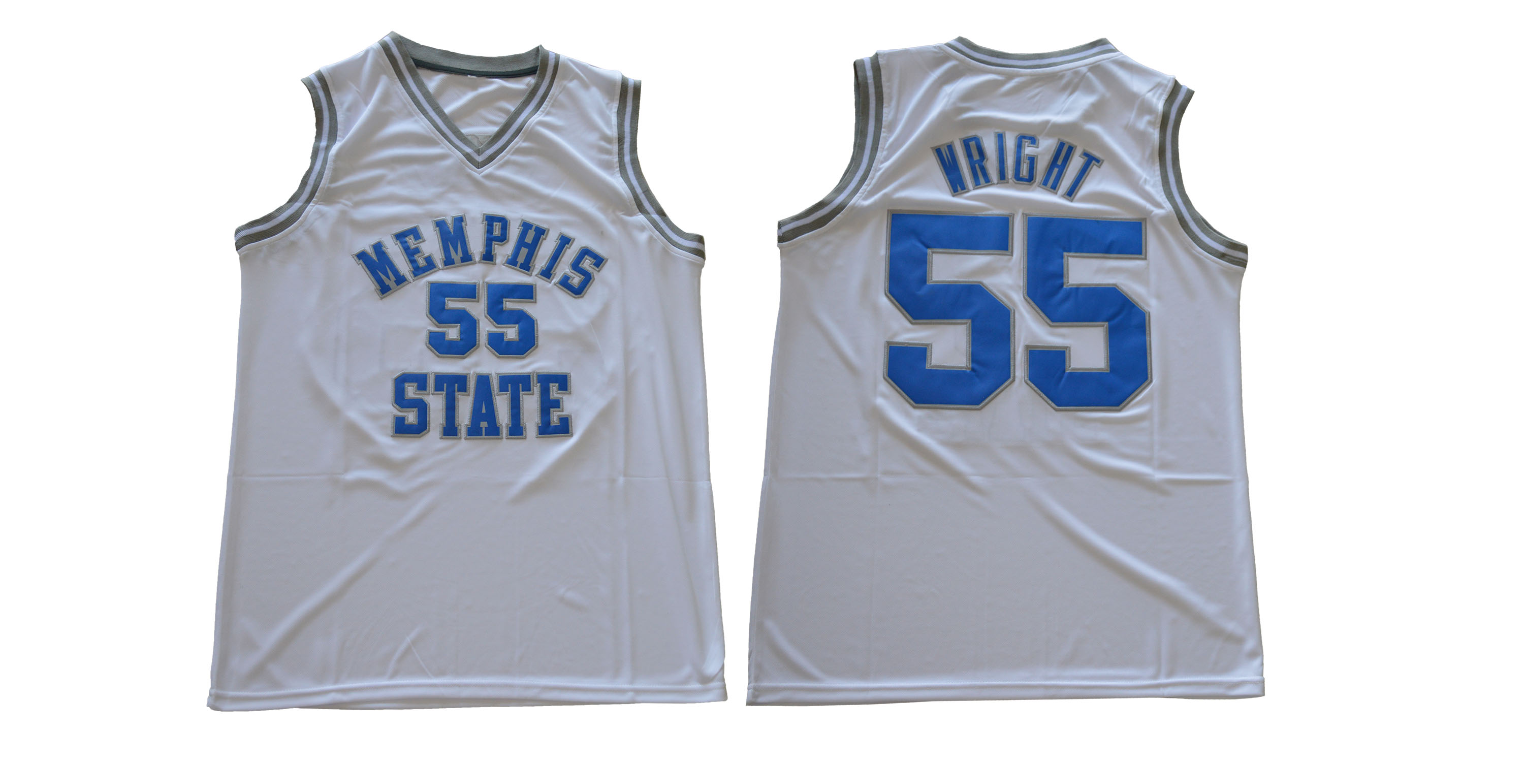 Memphis Tigers 55 Lorenzen Wright White College Basketball Jersey