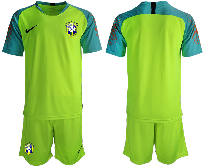 2019-20 Brazil Fluorescent Green Goalkeeper Soccer Jersey