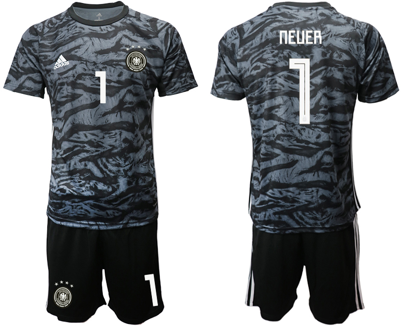 2019-20 Germany 1 NEUER Black Goalkeeper Soccer Jersey